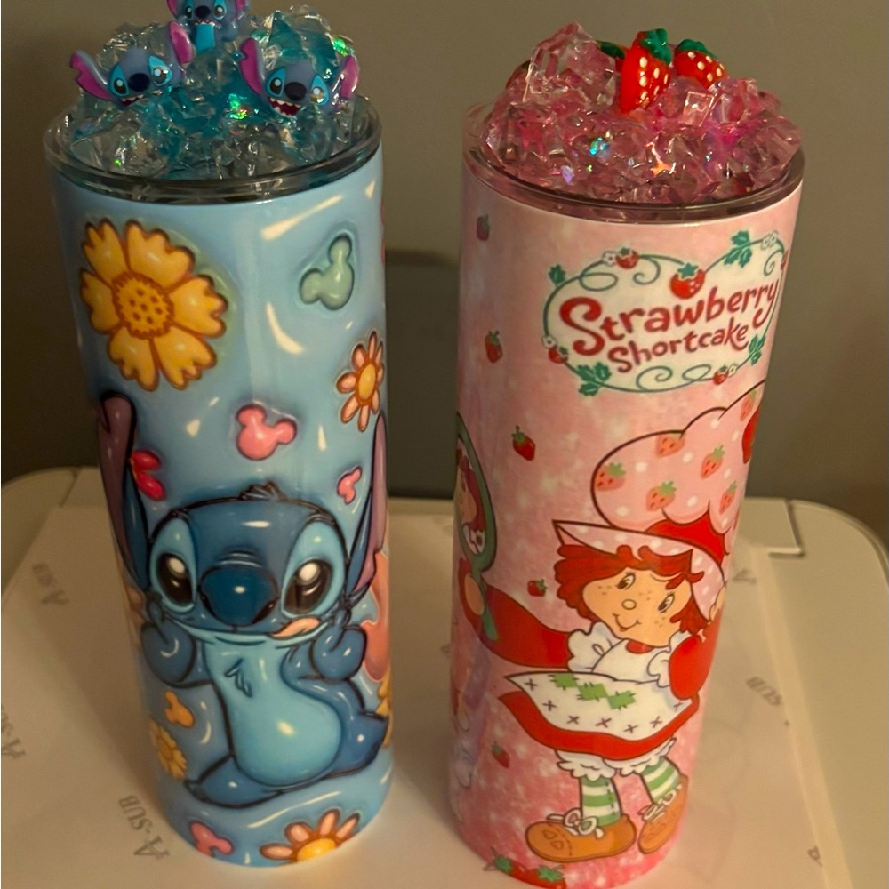 Stitch and Strawberry Shortcake Tumblers
